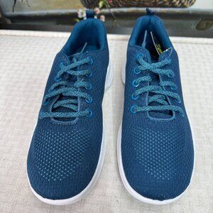 Athletic Works Mens Size 9 Memory Foam Sneakers Blue Mesh Breathable Comfort